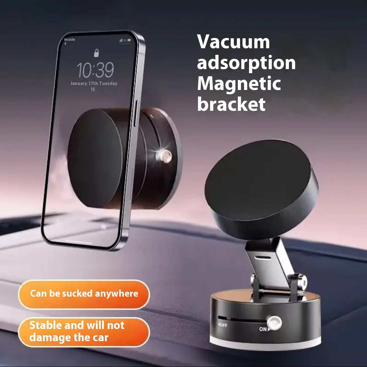 DriveSafe Magnetic Vaccum Phone Mount